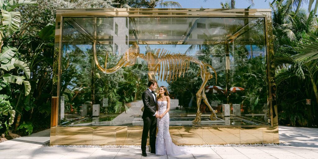 The Mammoth Garden at Faena Hotel Miami Beach is an iconic staple and option for a ceremony or cocktail hour backdrop. 